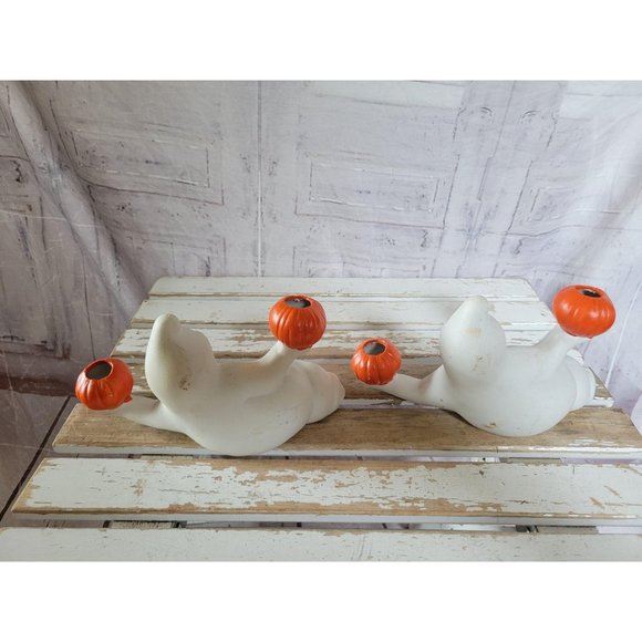 Vintage ceramic ghost candelabra decor candle hold - Picture 5 of 9